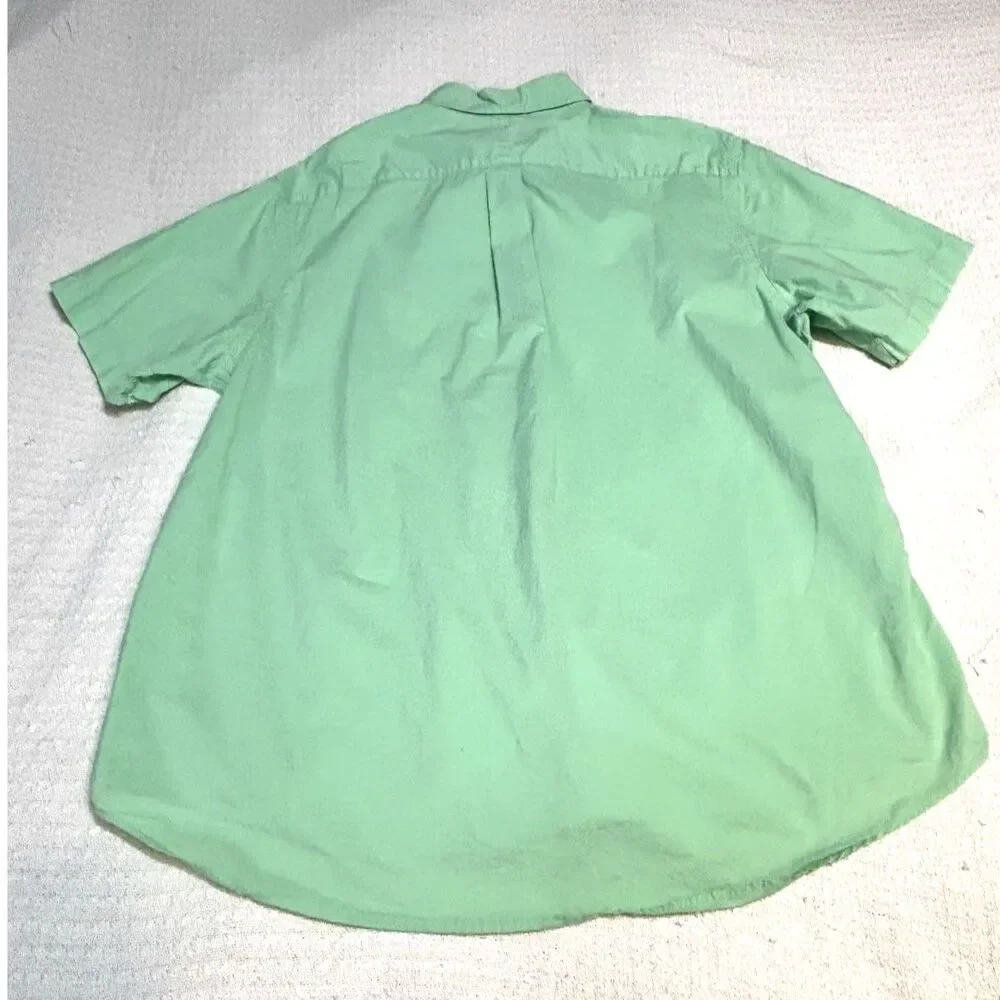 Ralph Lauren Men’s XL Lime Green Short Sleeve Button Down Purple Pony Preppy